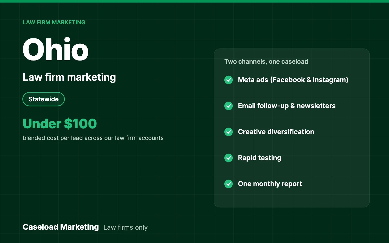 Ohio law firm marketing: Meta ads and email for law firms across Ohio