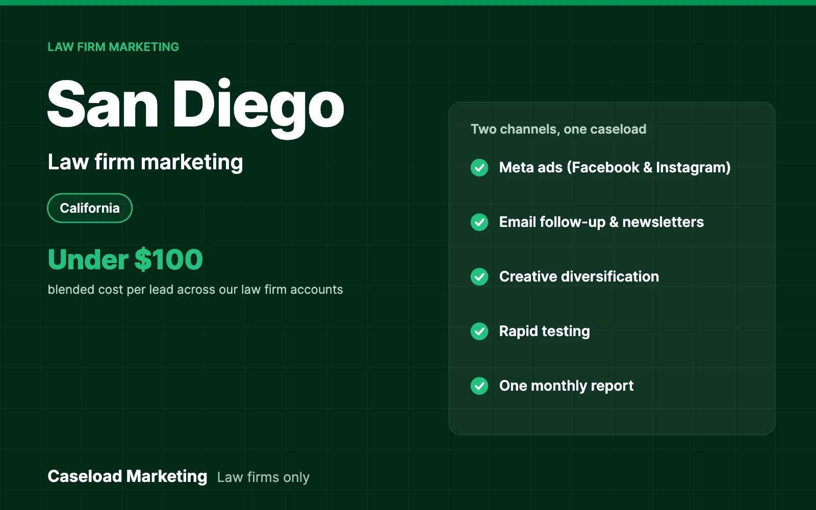 San Diego law firm marketing: Meta ads and email for law firms across San Diego County
