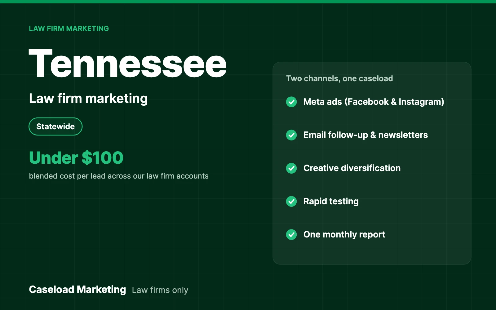 Tennessee law firm marketing: Meta ads and email for law firms across Tennessee